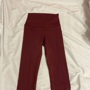 lululemon red merlot wunder train 25inch
